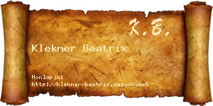 Klekner Beatrix névjegykártya